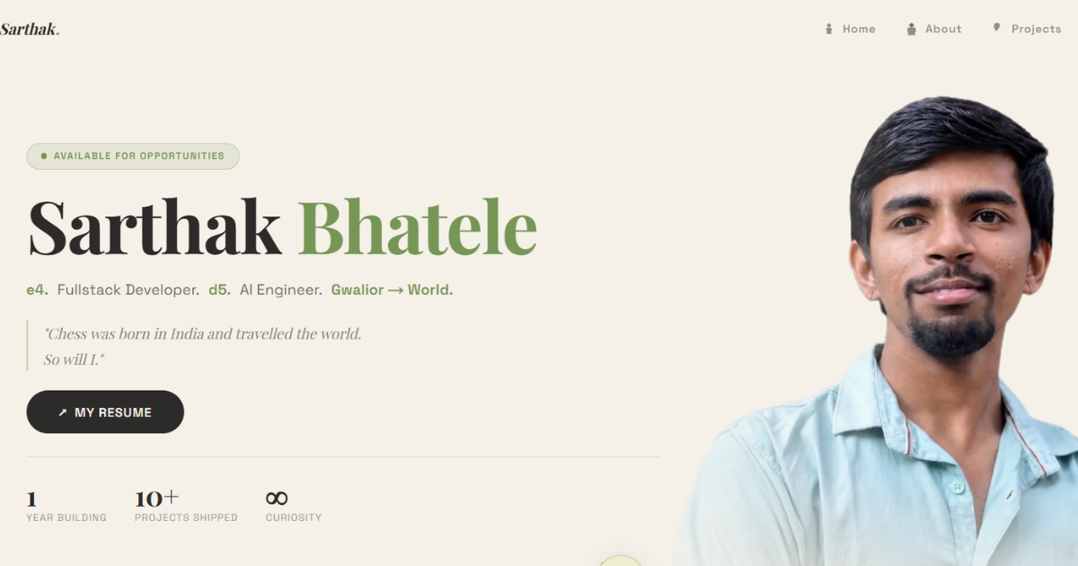 Sarthak Bhatele | Full Stack Developer & AI Engineer